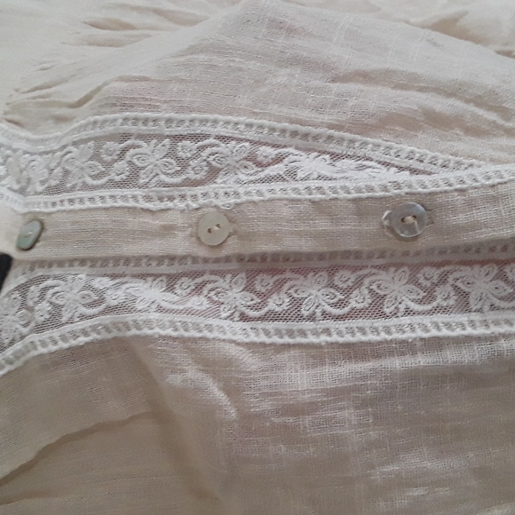 SPELL Paloma Blouse Small EUC Lace inset, side ties, lightweight, classic! FSOT - Picture 6 of 16